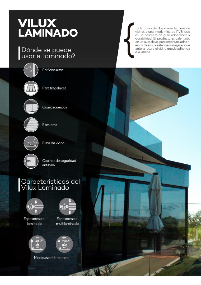 Usos del vidrio laminado Sentryglas Kuraray